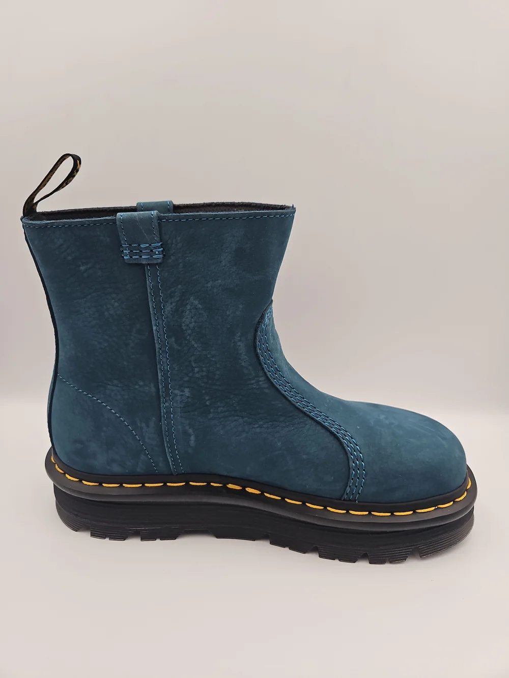 Dr. Martens Teal Leather Platform Ankle Boots